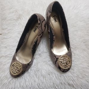 Snake skin wedges